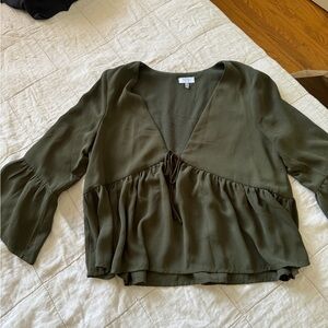 Tobi Flowy Top - M - Green